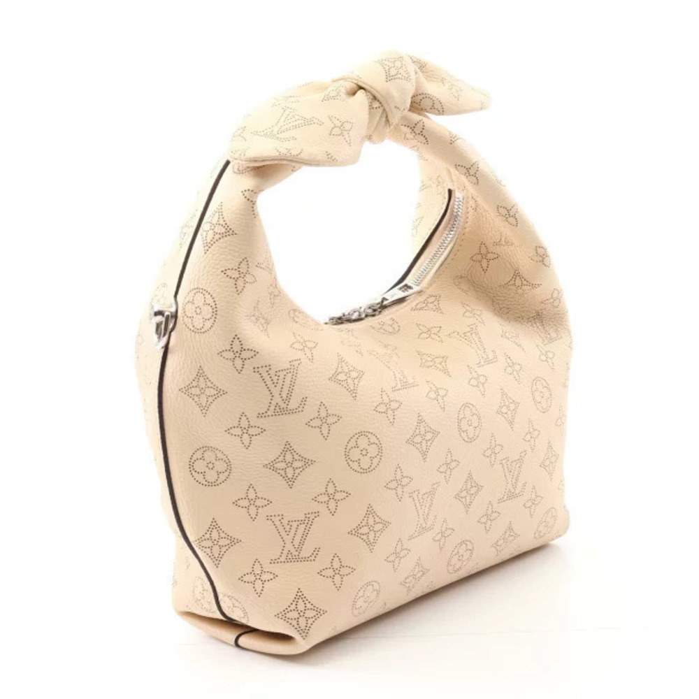 Louis Vuitton Beige Mahina White Handbag Leather Tan White